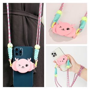 ALIA  Gantungan HP Gelang Rantai Tali Kartun Diagonal Belakang HP klip Braket Cermin