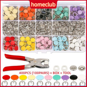 200pcs Metal Snap Button Set olorful Hollow Five-Claw Buckle Installation Tool Set Infant Children Baby Snap Button Pliers Tool