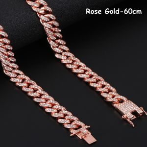 Mens Hip Hop Necklace Ice Out Bling Diamond Necklace Cuban Link Chain Necklace Jewelry Gifts
