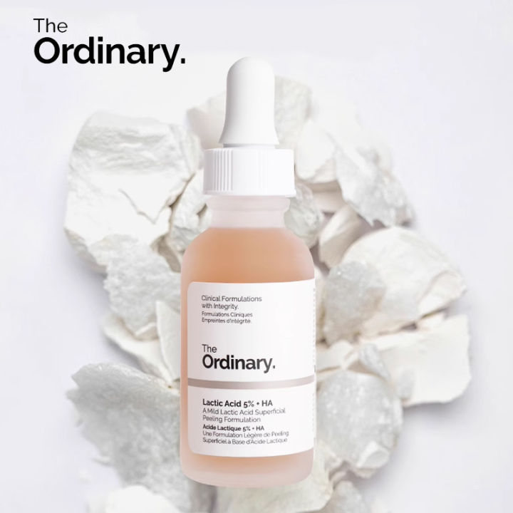 The ordinary Lactic Acid 5% +HA anti-acne Serum milder exfoliator Clean pores Uniform skin texture Smooth skin essence