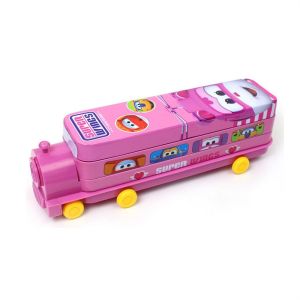 PELLETIZING Multi-Layer Bus Pencil Box Train Shape Large-Capacity Stationery Box School Supplies Pencil Sharpener Student Pen Case Primary School