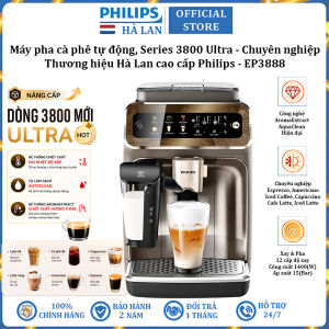 Máy pha cà phê tự động 6 loại thức uống nóng và lạnh chuyên nghiệp thương hiệu Hà Lan Philips EP3888 Series 3800 Ultra - Bảo Hành 2 Năm