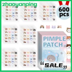 zhaoyanping แผ่นแปะสิวรูปสัตว์การ์ตูนอุปกรณ์แต่งหน้าสติกเกอร์ดูแลผิว600ชิ้น