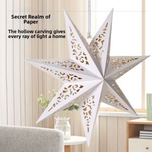 SFFGF Hollow Out Christmas Hanging Decoration DIY Colorful Christmas Tree Ornament Festive Atmosphere New Year Lampshade Paper Lantern Christmas