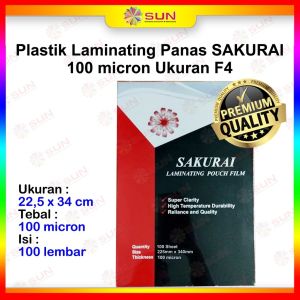 Plastik Laminating Sakurai / Hombo / GKTech F4 / A4 / A3 Laminasi Panas Hot Laminating 100 mikron
