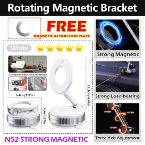 2025 New Super Suction Vacuum Magnetic Phone Holder 360° Rotatable Automotive Phone Mount Foldable Navigation Stand