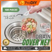 100pcs Disposable Drain Cover Net Cover Kitchen Sink Filter Food Residue Mesh Sink Strainer Net For Bathroom Sink 水槽过滤网