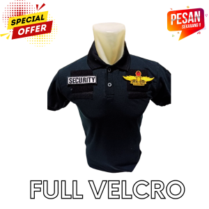 Baju Kaos Kerah Security Logo Wings Emblem Perekat Bisa Copot Pasang Banyak Pilihan Warna - BKS