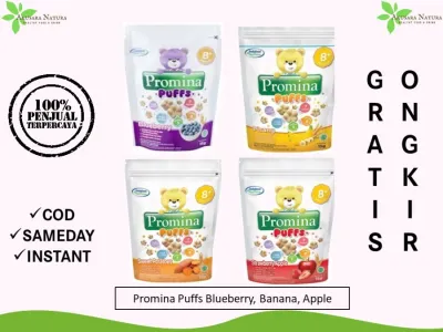 PAKET 6 PCS Promina Puffs Snack Bayi APPLE BANANA BLUEBERRY PEACH 15 gr [BISA COD | SAMEDAY | INSANT]