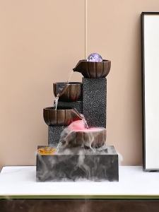 Water Fountain Indoor Feng Shui Home Decoration Items Water Fountain Wealth Comes from Every Direction Desktop Water Fountain Water Fountain Indoor Feng Shui Decorative Items Display Office Desk Decor