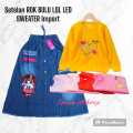 new SETELAN SWEATER IMPOR & ROK rawis JEANS hello kitty NAVI ANAK PEREMPUAN UMUR 4-10 THN  JAMIN BAGUS  HALUS DAN LEMBUT. 