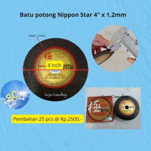 Batu potong Nippon Star 4"x12mm Batu Gerinda grinda 4 inch