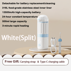 Constant Temperature Water Cup Baby Heating Thermos Cup Wireless Portable Milk Warmer for Travel Cawan Suhu Tetap恒温杯