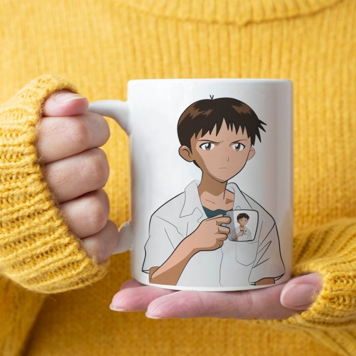 【High-end cups】 Shinji ถือแก้วข้อความอะนิเมะระบายอากาศชาย350มิลลิลิตร ...