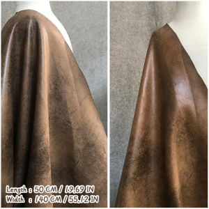 50x140cm Brown Waxed Faux Leather Retro Kraft Paper Texture Leather Fabric For DIY Sewing Appare Bag Sofa Furniture Upholstery