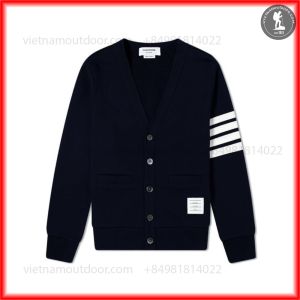 Áo Khoác Len Nam Kẻ Sọc Cổ Tim Hiệu T.h.o.m B.r.o.w.n.e