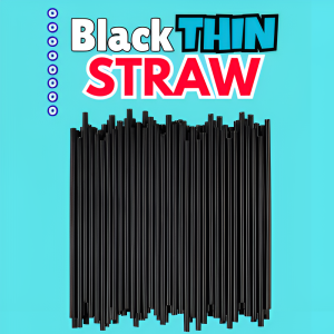 Moolah 100pcs/pack BLACK THIN STRAW individual pack milktea fruit shake iced tea soda