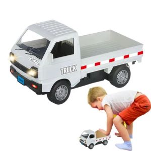 SHEBE668 Light Music Remote Control Forklift Spray Function Simulation Engineering Vehicle Realistic 11 Way RC Truck Boys Toys