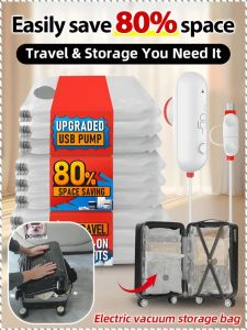 Travel Bag Reusable Luggage Lightweight and Portable Fast and Effective Space Saving Usb Power Supply