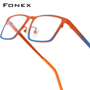 FONEX Kính Titan nam thiết kế thương hiệu Retro Kính mắt dáng vuông khung nam Nhật Bản kính mắt cho mắt cổ điển 85765