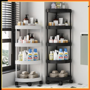 Tri-Corner Bathroom Rack Corner Storage Rack Bathroom Rack Toilet Shelf Shampoo Rack 墙角置物架 多层置物架