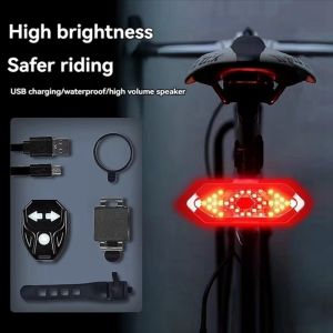SERAPHYXO Wireless Remote Control Bicycle Turn Signal Light Waterproof Turn Signal Function Bike Tail Lights Vehicle Light Rear Light Electric Scooter Rear Light Outdoor Riding