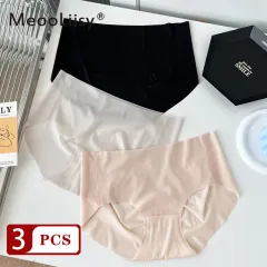  Women's Underwear Ice Silk Panties Sexy Mid-Waist