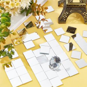 Self Adhesive Decorative Wall Sticker Acrylic Mirror Tiles for No-Drill Home Decor with Diamond Accent and Eiffel Tower Model