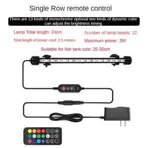 Fish tank light LED light waterproof rainbow color changing diving light remote control color light T8 fish tank special light