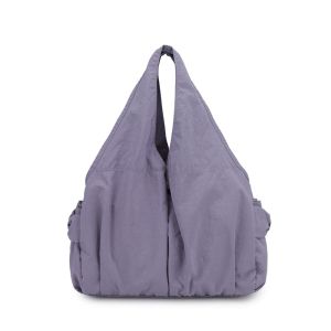 DWT9814 Casual Nylon Shoulder Bag Double Zipper Design Multi-Pocket Large Capacity Tote Bag Fashionable Soft Versatile Commuting Handbag Outdoor