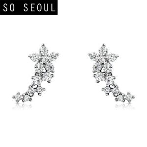 SO SEOUL Leilani Flower Up Ear Cuff Stud Earrings