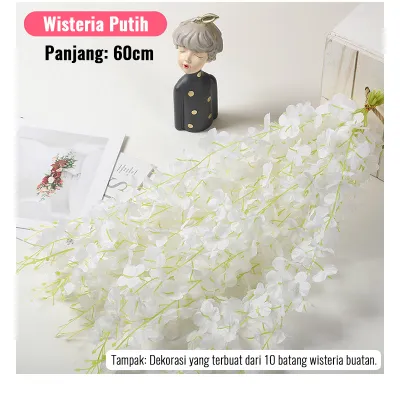 12PCS Bunga Wisteria Besar Premium Lusin