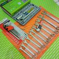 Paket 1 Set Lengkap Kunci Motor Tools Kunci Sok 40 Pcs Toolkit + Kunci Ring Pas Set 11 Pcs + Kunci L Kombinasi Bintang Bonus Obeng Min Plus. 