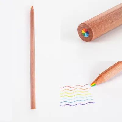 Nicedays🍒Pensil Pelangi Inti Multi Warna Pensil Warna Gradien Pensil Pensil Kreatif Alat Tulis