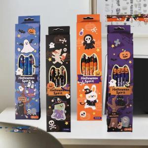 Mongin ดินสอธีมฮาโลวีน12ชิ้น เซ็ตสำหรับเด็กวันเกิดปาร์ตี้ฮาโลวีนของขวัญการ์ตูนฟักทองผีดินสอสำหรับรางวัลโรงเรียน