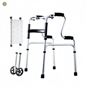 Adult walker Stainless steel walker crutch cane stick tungkodthe for elderly Handicapped walker Elderly Stainless Steel Folding Torque Walker Crutches Four-corner Elderly Walker