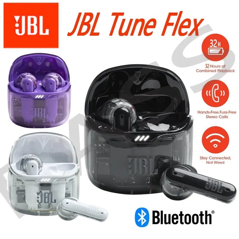 JBL Tune Flex Ghost Edition True Wireless Earbuds, ANC with Smart Ambient,  JBL Pure Bass Sound