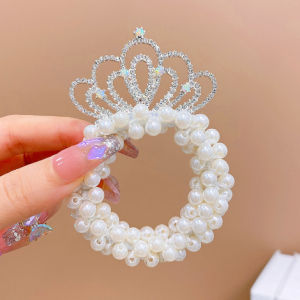 Indo - Ikat Rambut Anak Perempuan Model Mahkota Mutiara / Karet Rambut Cantik Gaya Korea Import / Ikat Rambut Anak Mutiara