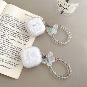 Butterfly with Pendant Case for Samsung Galaxy Buds Pro Live 2 Buds2 Pro FE Cover Protective Shell Shield for GalaxyBuds