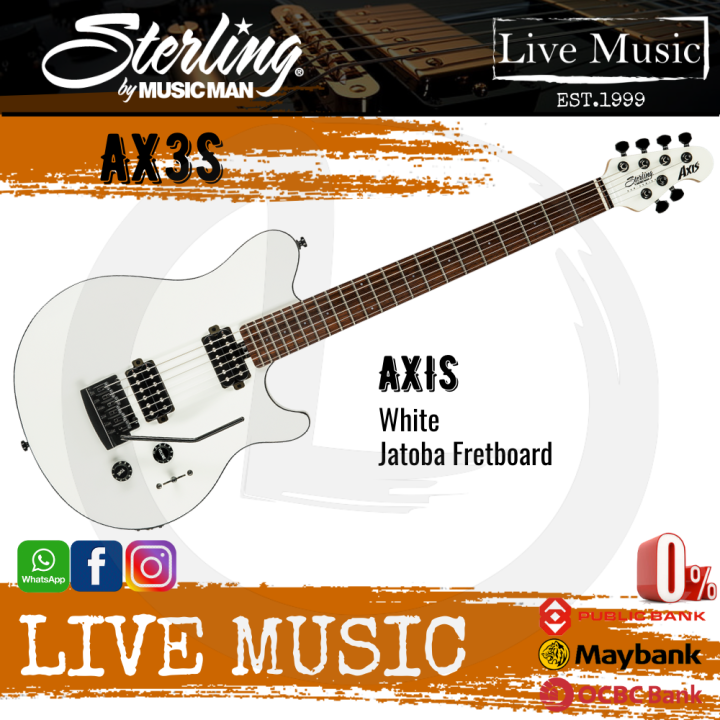 Sterling by Music Man Axis AX3S Electric Guitar White with Black