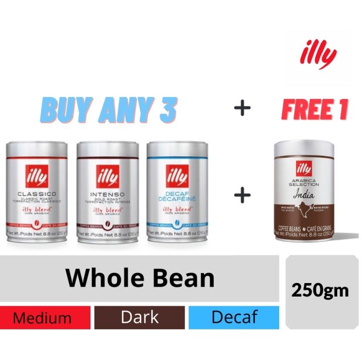 NEW [ READY STOCK] illy Whole Bean Classico Coffee Intenso Dark Roast