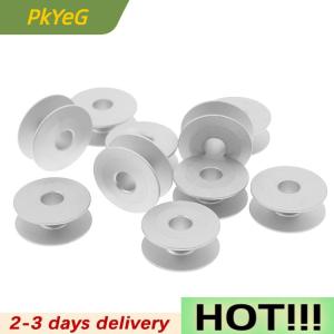 PkYeG 10pcs 21mm Industrial Aluminum Bobbins For Singer Brother Sewing Machine Tools