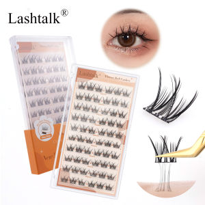 Lashtalk 1Box Flower Roll Self Adhesive DIY Eyelash Anime Natural Clusters 60 Clusters No Glue and Remover One-Step Press On Pre-Glued Self Stick 0.07 C Curl Mix10-13mm