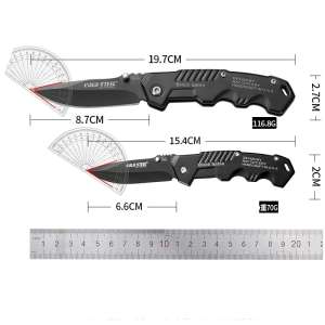 Folding Pocket Knife Stainless Steel Heavy‑Duty Keychain Small Fruit Knife Portable Multifunctional Hand Tool for Camping Hiking Kitchen Outdoor Wilderness Barbecue