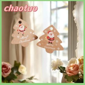 chaotuo 48Pcs Xmas Tree Thẻ Túi Quà Tặng Treo Kraft Thẻ Giấy Retro Giáng Sinh Kẹo Cookie Bao Bì Nguồn Cung Cấp Noel Navidad Trang Trí