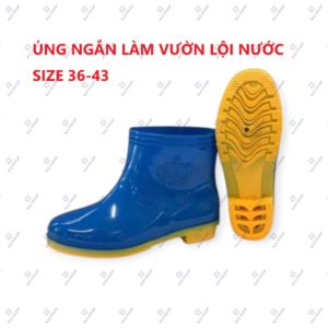 Ủng ngắn Hoa San size 36-43 đế vàng cứng ủng hái rau ủng lao động nữ ủng đi mưa