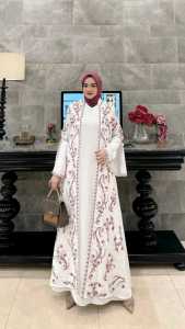 Milky Dress Crinkle Apk Bordir Gamis Wanita Terbaru 2024 Viral Dress Kondangan Wanita Elegan Hijab