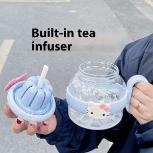 Cute Cloud-Shaped Hello Kitty Water Bottle with Straw Large Capacity Portable Cup for Women Perfect for Office and Outdoor Use