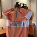 Oversize Sweater Polo Shirt Wanita Gaya Korea Warna Longgar yang Cocok dengan Warna Atasan Jaket Atasan Lengan Panjang. 