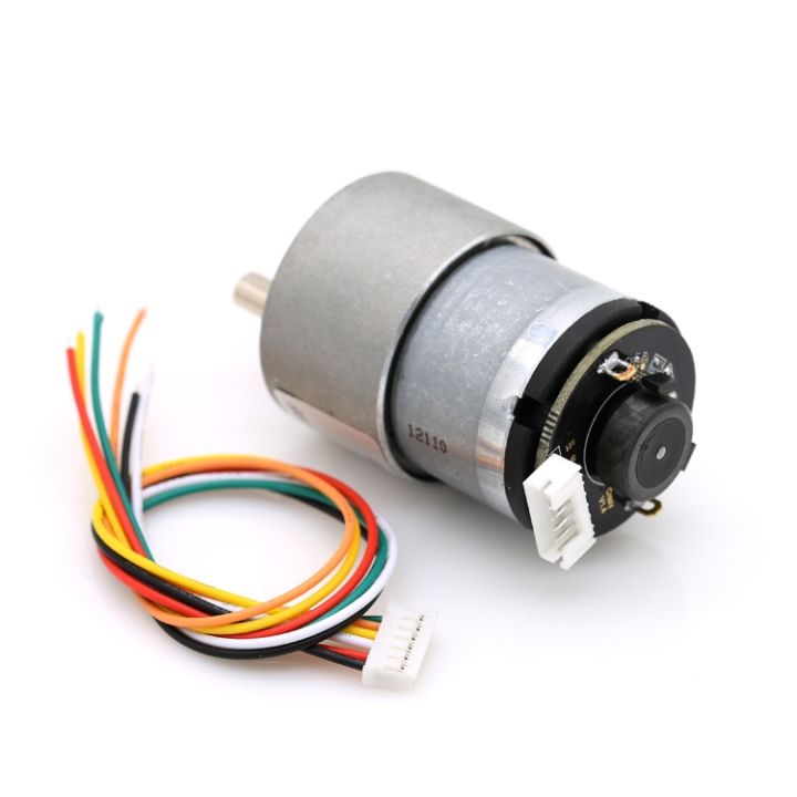 มอเตอร์พร้อม AB phase encoder 1:6.3 12v 1590 RPM DC motor geared with ...